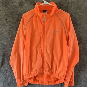 Canari Biovent Cycling Jacket Medium Wind Shirt Fluorescent Orange Full Zip